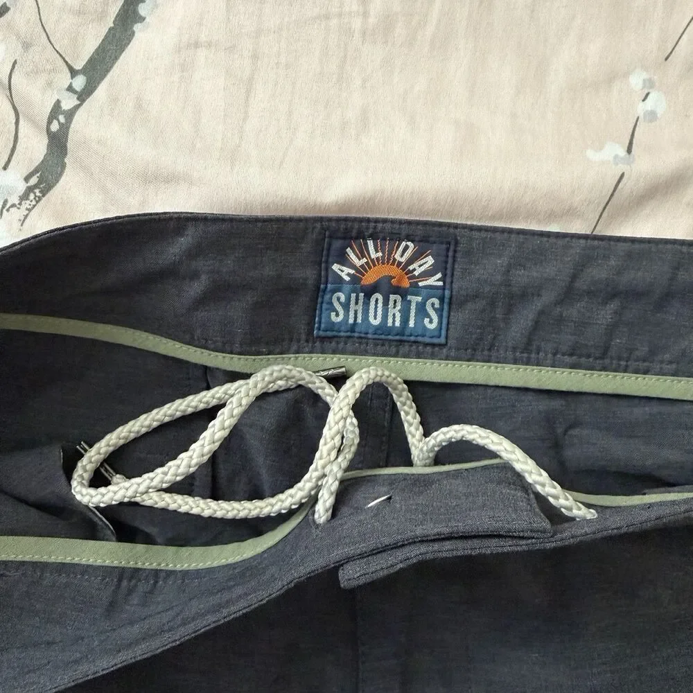 Faherty All Day Shorts Mens 35 Gray Hybrid Stretch Performance 7” Inseam MSC0003